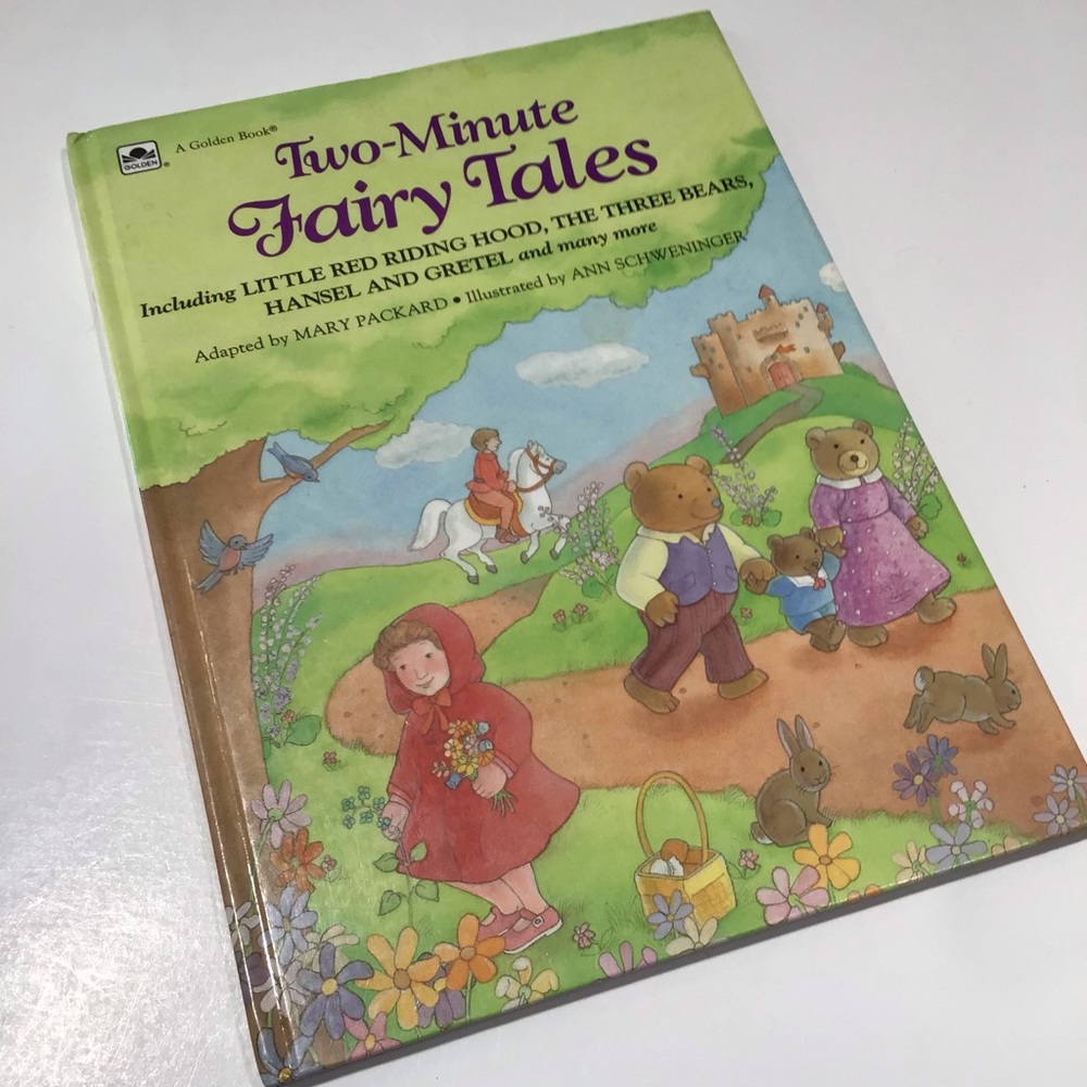 Two Minute Fairy Tales Adapted By Mary Packard 1988 Vintage HC Golden Book